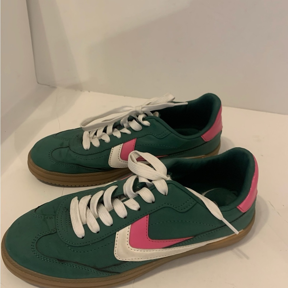 Dolce Vita Green Sneakers with Pink and White Details - Picture 2 of 3